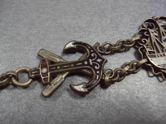 шатлен цепочка для карманных часов парусник корабль №216 Продаж