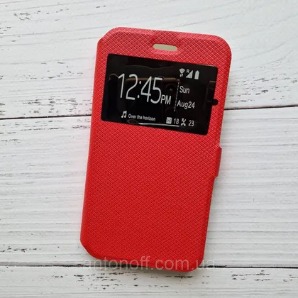 фото, Чохол-книжка Doogee Y100 Pro Valencia 2 для телефону (з віконцем) Червоний