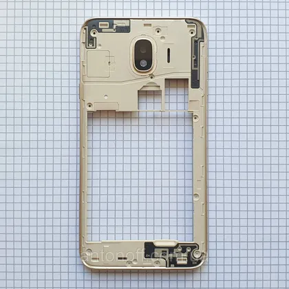 фото, Середній корпус Samsung J400F Galaxy J4 2018 з динаміком оригінал з розборки Gold