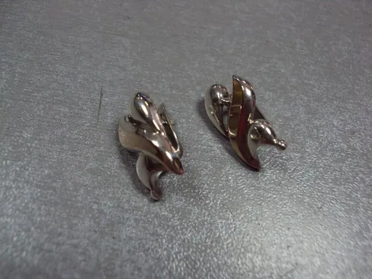 Купити Серьги листья листочки серебро 875 проба Украина золотые вставки 585 проба вес 4,13 г №11844