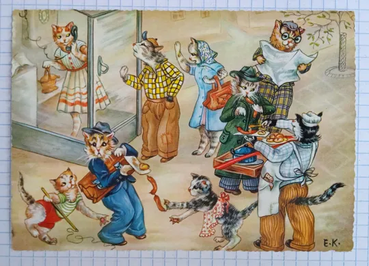 Поштова картка Веселі Котики 1970-ті Зах. Німеччина eK04 Ціна