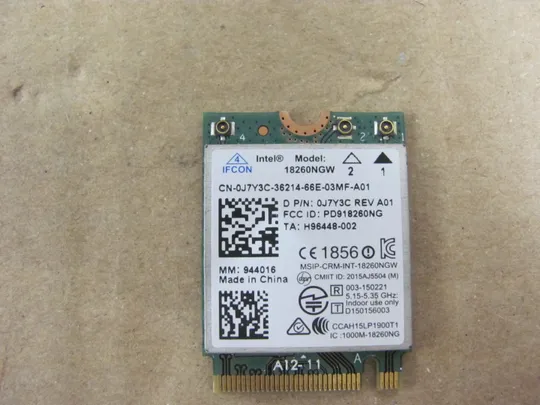 596-13 WI-FI модуль 18260NGW 0J7Y3C   для Dell Latitude E7470 7470  оригінал Ціна