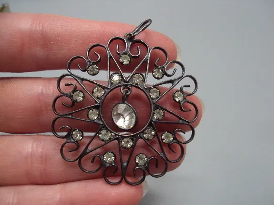 Кулон подвеска круглая цветок цветочек серебро 875 проба ссср вес 5,69 г диаметр 4,2 см №15553 Інтернет-аукціон