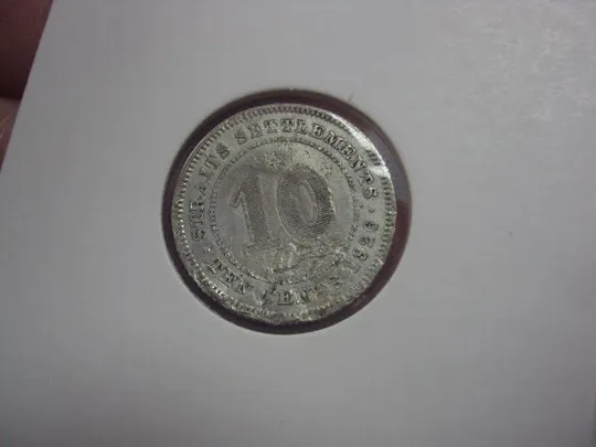 Купити монета британский стрейтс сетлментс 10 центов 1926 серебро без холдера №403