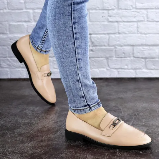 Женские мокасины Fashion Diva 1932 37 размер 24 см Бежевый Недорого