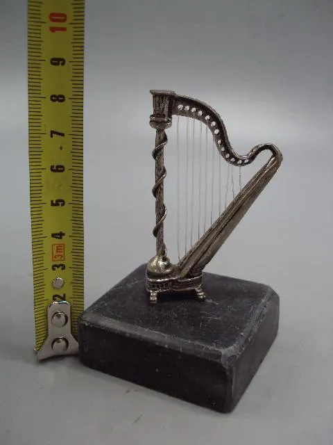 Фигура на подставке статуэтка арфа серебро 800 проба вес 130 г высота 8,2 см и 6,3 см №15 Інтернет-аукціон