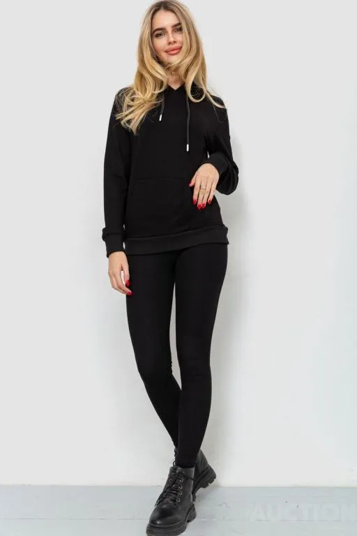 Купити Худи женский двухнитка, цвет черный, 229R151-1