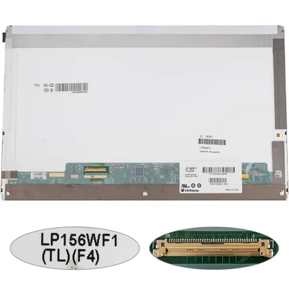 фото, Матриця 15.6 LP156WF1-TLF4 (1920*1080, 40pin, LED, NORMAL, матова, роз'єм ліворуч знизу) для ноутбука (renew)