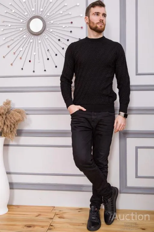 Купити Свитер мужской, цвет черный, 161R800