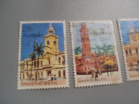 Купити марки Австралия 1982 архитектура города лот 3 шт гаш №2296