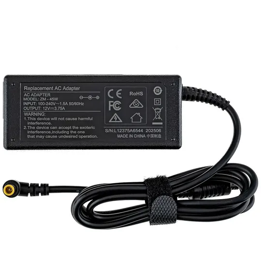 Блок живлення для монітора Samsung 12V, 3.75A, 45W, 6.0*4.4мм+PIN, black (без кабелю!) З аукціону