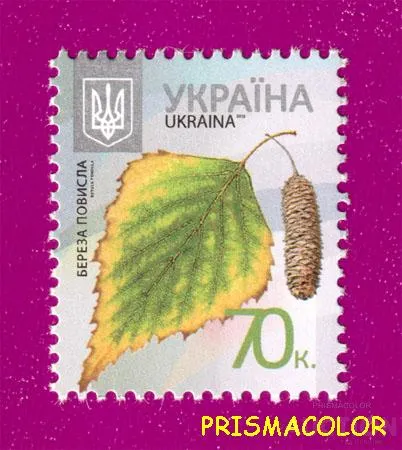 фото, ** УКРАИНА 2012 N1172 марка 8-ой Стандарт 0,70 Береза Флора