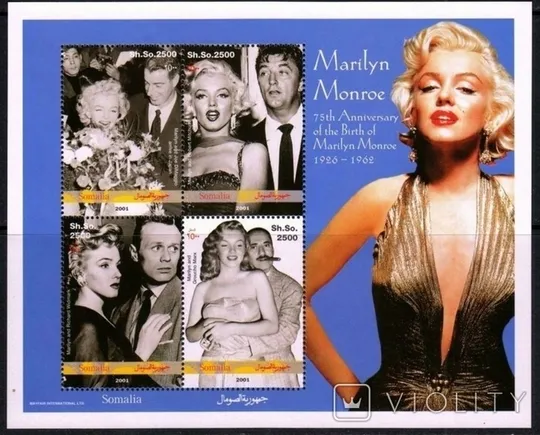 Сомалі Відомі люди Актори Кумири Співаки Співачки Моделі Особистості Мерілін Монро MNH ** Ціна