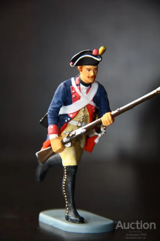 американец пруссак СТРЕЛОК-мушкетер PREISER ELASTOLIN 70мм ФРГ №541136 З аукціону