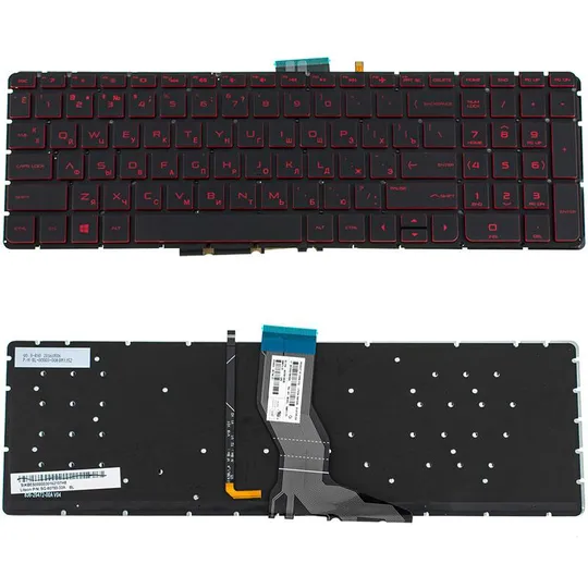 Купити Клавіатура для ноутбука HP (Omen: 15-ax, 17-w series ) rus, black, без фрейма, підсвічування клавіш (RED)