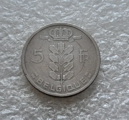 Купити (5726) 5 франків 1950 Бельгія (5 франков 1950 Бельгия) легенда французькою 'BELGIQUE'