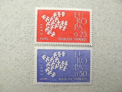 фото, Серія поштових марок Франція " Європа СЕРТ " 1961 рік **