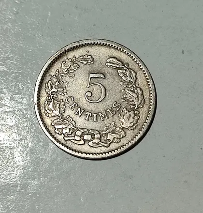 фото, Люксембург 5 сантимов 1901 год