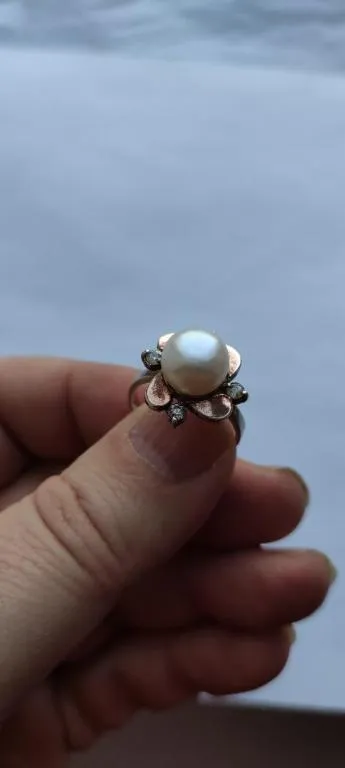 Купити Винтажное серебряное кольцо с крупной жемчужиной, частичное позолоченое 1960-е годы, разм. 18  df952