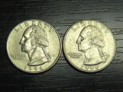 фото, 25 центів 1996 США (два різновиди)