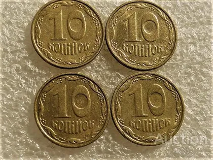фото, 10 копійок 2005 рік Україна " Штемпельний Блиск 4 штуки одним лотом " (40...)