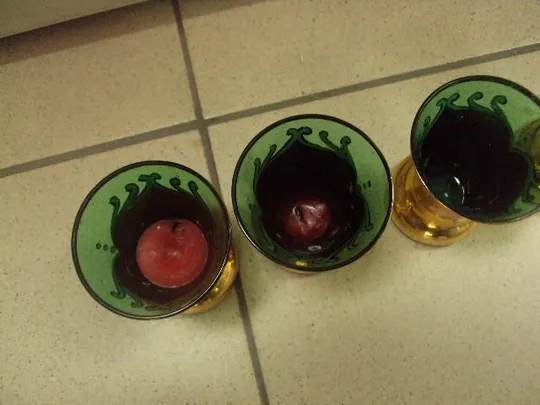 Стопки рюмки с цветочками чешское стекло богемия лот 5 шт №475п З аукціону