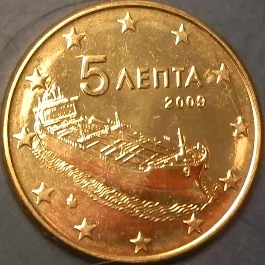 5 євроцентів 2009 Греція UNC Ціна