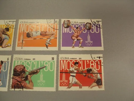 марка серия Куба 1979 спорт олимпиада москва 1980 лот 6 шт гаш №1461 З аукціону