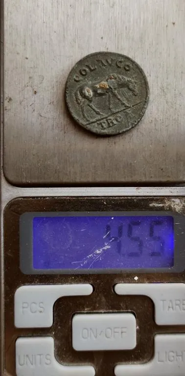 Древняя монета Троя, Александрия, лошадь пасётся, богиня Тихе ft352 З аукціону