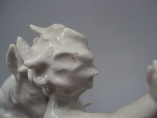 Фигура фарфор Германия Carl Scheidig KG Гревенталь мальчик путти и козлик ребенок с козленком №15458 в Україні