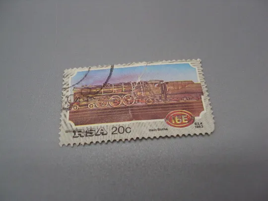 Марка Южная Африка RSA Hein Botha 1983 паровоз поезд транспорт гашенная №15373 Ціна