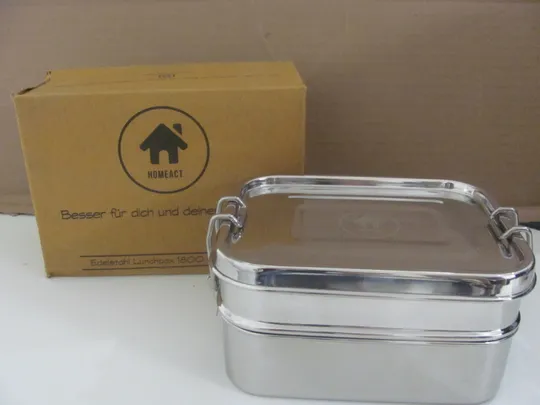 Купити HomeAct Bento Ланч-бокс із нержавіючої сталі, 3 частини, герметичний екологічно чистий і здоровий ланч-бокс для школи, університету, роботи та кемпінгу (19)
