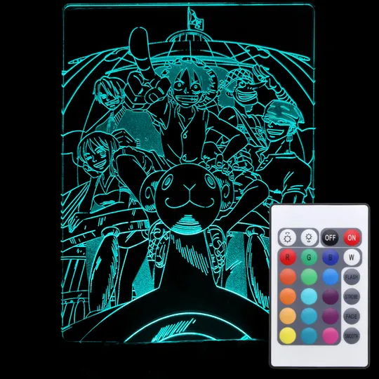 Акриловий світильник-нічник з пультом 16 кольорів Манки Д. Луффи 2 (Monkey D. Luffy) tty-n000924 Ціна