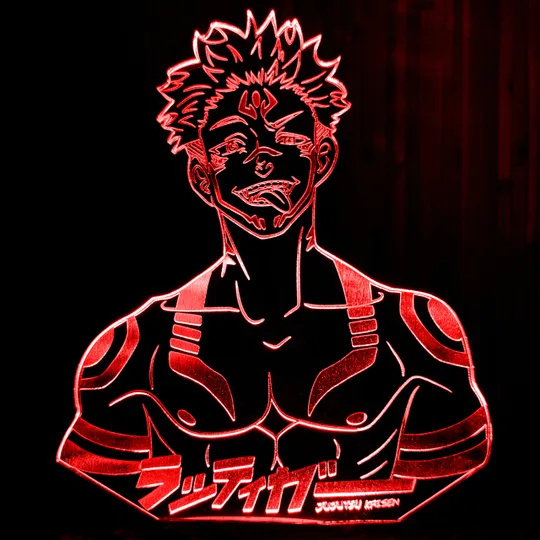 Акриловий світильник-нічник Ремен Сукуна (Магична Битва) червоний tty-n000998 Ціна