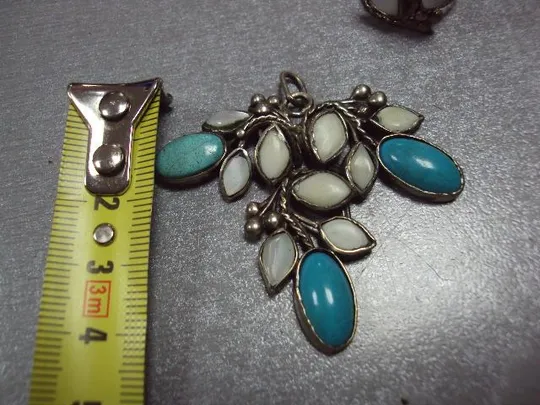 Бижутерия набор подвеска кулон и кольцо 17,5 размер листья мнц №11834 З аукціону