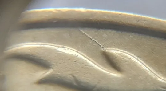 (5162) 50 копійок 2009 розкол на реверсі між 6 та 7 гронами (50 копеек 2009 брак раскол трещина) Продаж