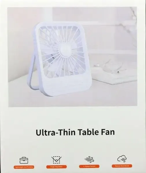 Мінівентилятор портативний Ultra-Thin Table Fan НАСТУСНИЙ ВЕНТИЛЯТОР Де купити
