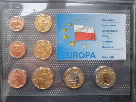 Польща. Річний набір монет Євромонет(Європроба) Ціна