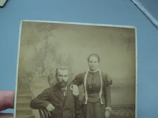 Фотография портрет семейный пара И. Денисова Въст:Осколгъ парочка Старый Оскол №18666ч З аукціону