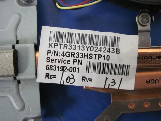 №291-11 система охолодження 683192-001 49R33TP203 для HP Pavilion G6 G4, G6, G7-2000 оригінал Продаж