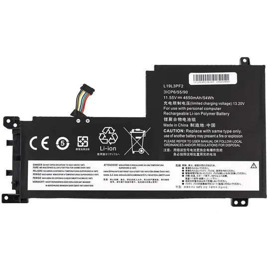 Батарея для ноутбука LENOVO L19C3PF5 (IdeaPad 5 15IIL05, 5 15ARE05) 11.55V 4650mAh Black (5B10W86947) З аукціону