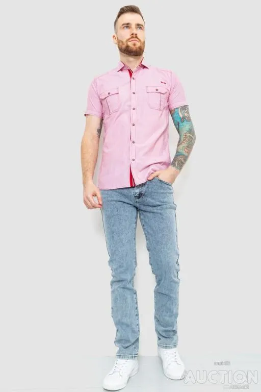 Купити Рубашка мужская в полоску, цвет розовый, 186R1429