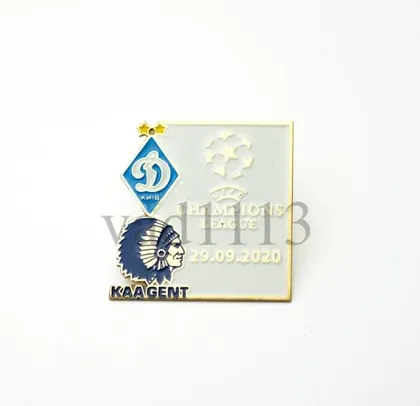 фото, Футбол значок - ФК Динамо Киев Украина - ФК Гент Бельгия Лига Чемпионов 2020-21