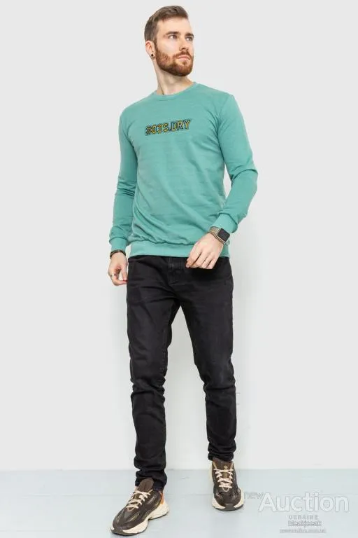 Купити Свитшот мужской с принтом, цвет оливковый, 208R0206