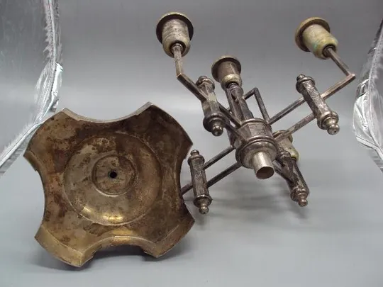 Канделябр подсвечник на 5 свечей серебро 800 проба голова Европа вес 1447 грамм высота 47 см №1368 Де купити