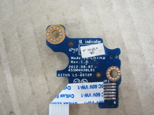 387-38 плата кнопки вкл VITU5 LS-8972P NBX0018I00 для  LENOVO IdeaPad  U510  оригінал З аукціону