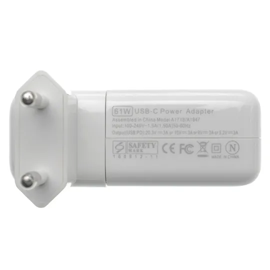 Блок живлення для ноутбука APPLE TYPE-C 61W, White (з кабелем!) (A1718) Продаж