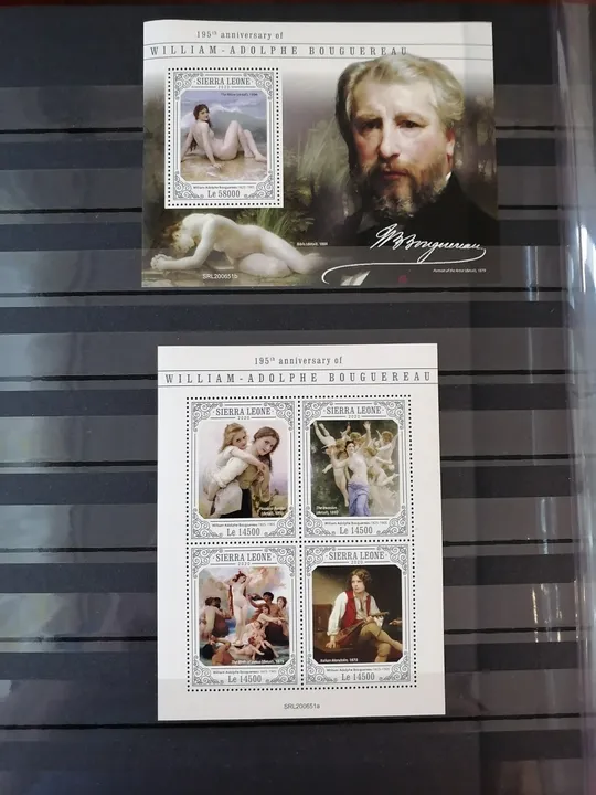 Сьерра Леоне-Живопись-Уильям Адольф Бугро-2020.Чистый полный красивый комплект-Блок+М/Лист.MNH. Ціна