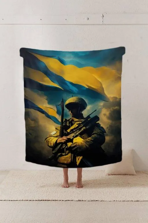 Купити Плед патриотический 3D Защитник Украины 20222424_B 12187 135х160 см