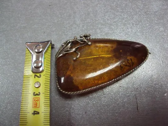 Купити Бижутерия брошка брошь янтарь мельхиор цветок цветочек вес 14,73 г размер 5,4 х 3,2 см №11828